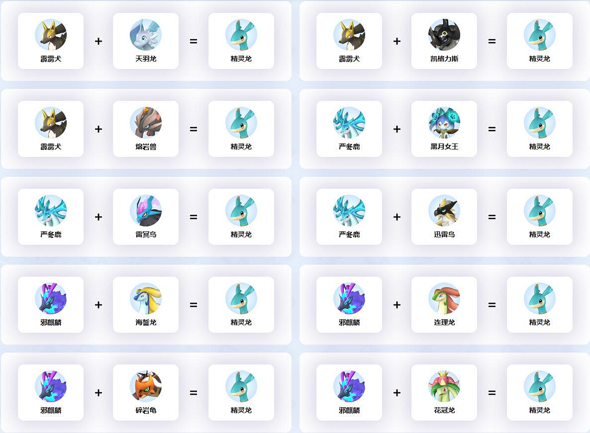 《幻獸帕魯》精靈龍配種公式一覽