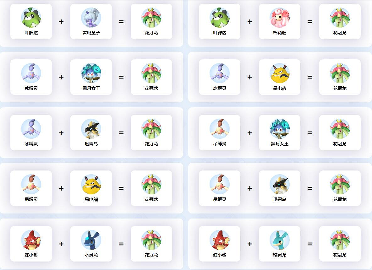 《幻獸帕魯》花冠龍配種公式一覽 《幻獸帕魯》花冠龍配種公式一覽