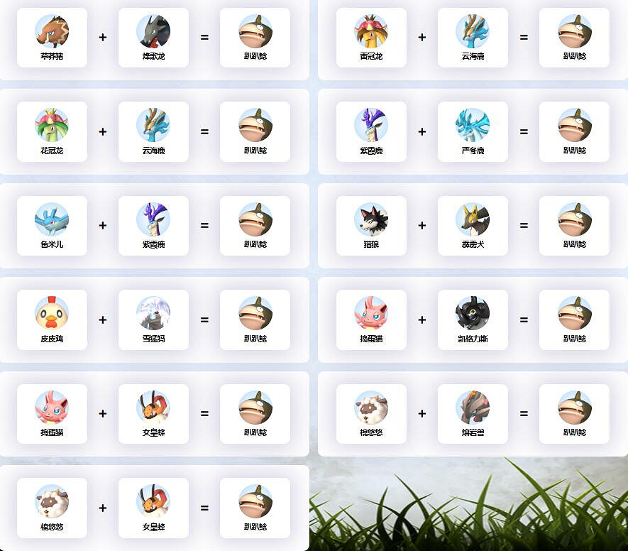 《幻獸帕魯》趴趴鯰配種公式一覽 《幻獸帕魯》趴趴鯰配種公式一覽