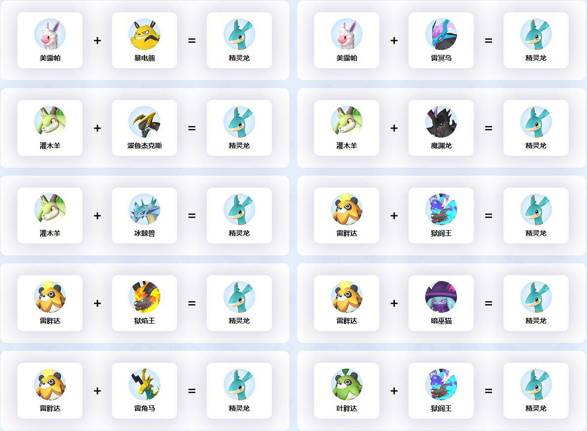 《幻獸帕魯》精靈龍配種公式一覽