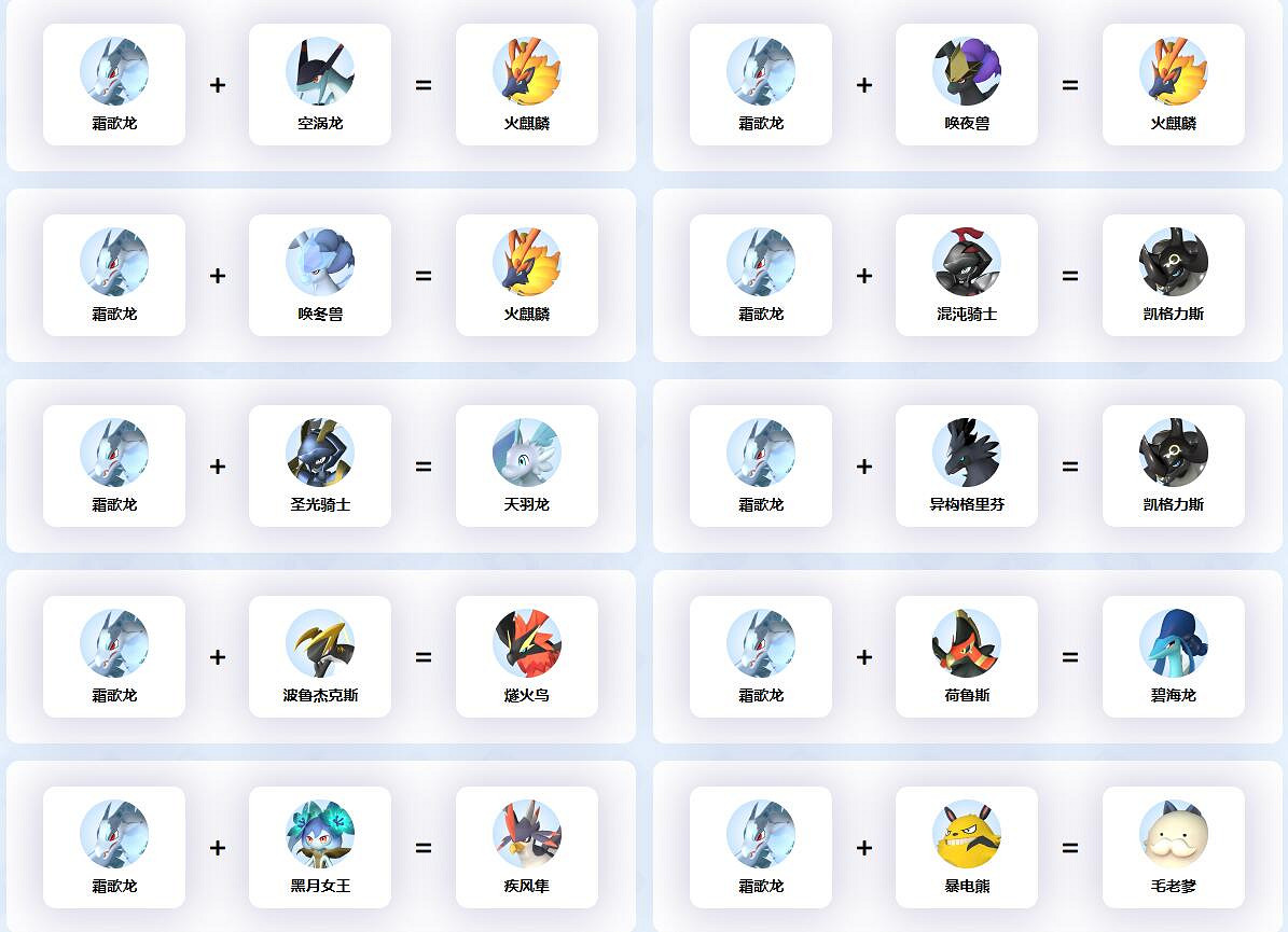 《幻獸帕魯》霜歌龍配種公式一覽 《幻獸帕魯》霜歌龍配種公式一覽