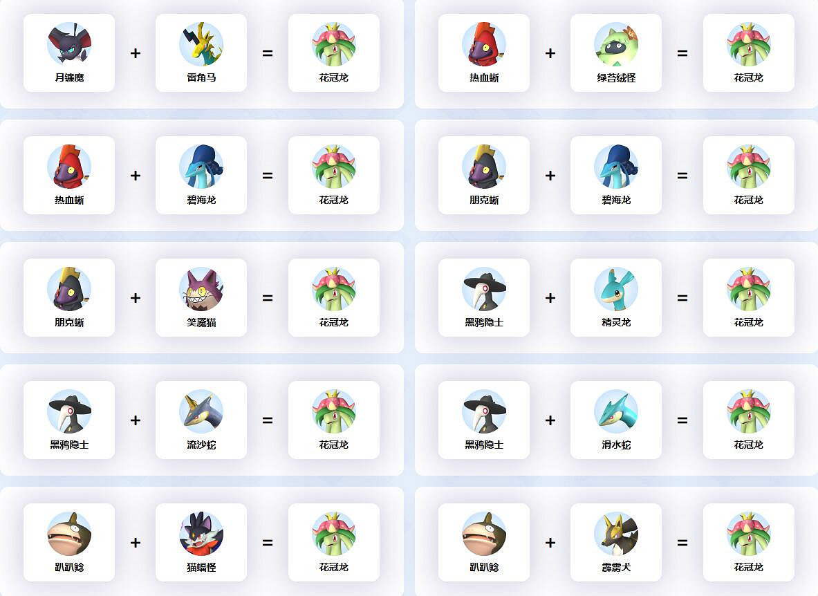 《幻獸帕魯》花冠龍配種公式一覽 《幻獸帕魯》花冠龍配種公式一覽