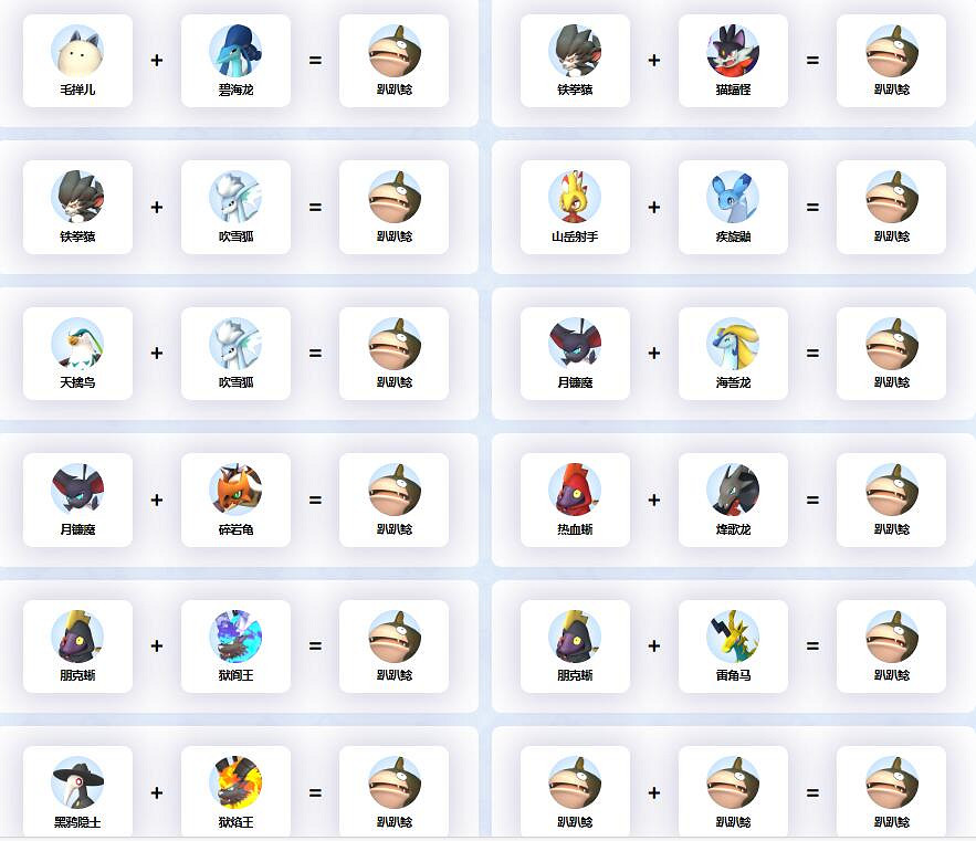 《幻獸帕魯》趴趴鯰配種公式一覽 《幻獸帕魯》趴趴鯰配種公式一覽