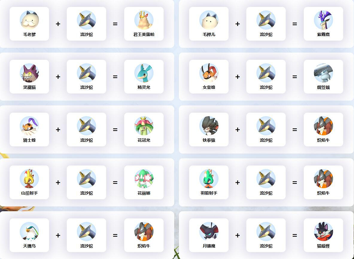 《幻獸帕魯》流沙蛇配種公式一覽 《幻獸帕魯》流沙蛇配種公式一覽