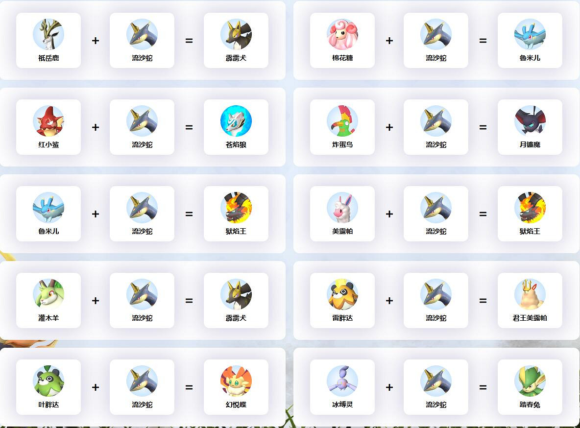 《幻獸帕魯》流沙蛇配種公式一覽 《幻獸帕魯》流沙蛇配種公式一覽