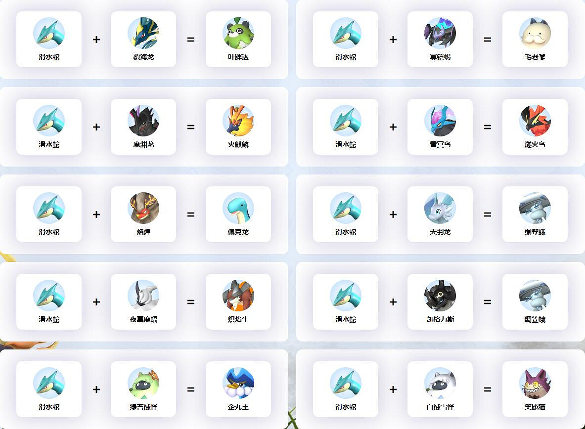 《幻獸帕魯》滑水蛇配種公式一覽 《幻獸帕魯》滑水蛇配種公式一覽
