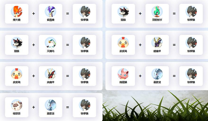 《幻獸帕魯》鐵拳猿配種公式一覽