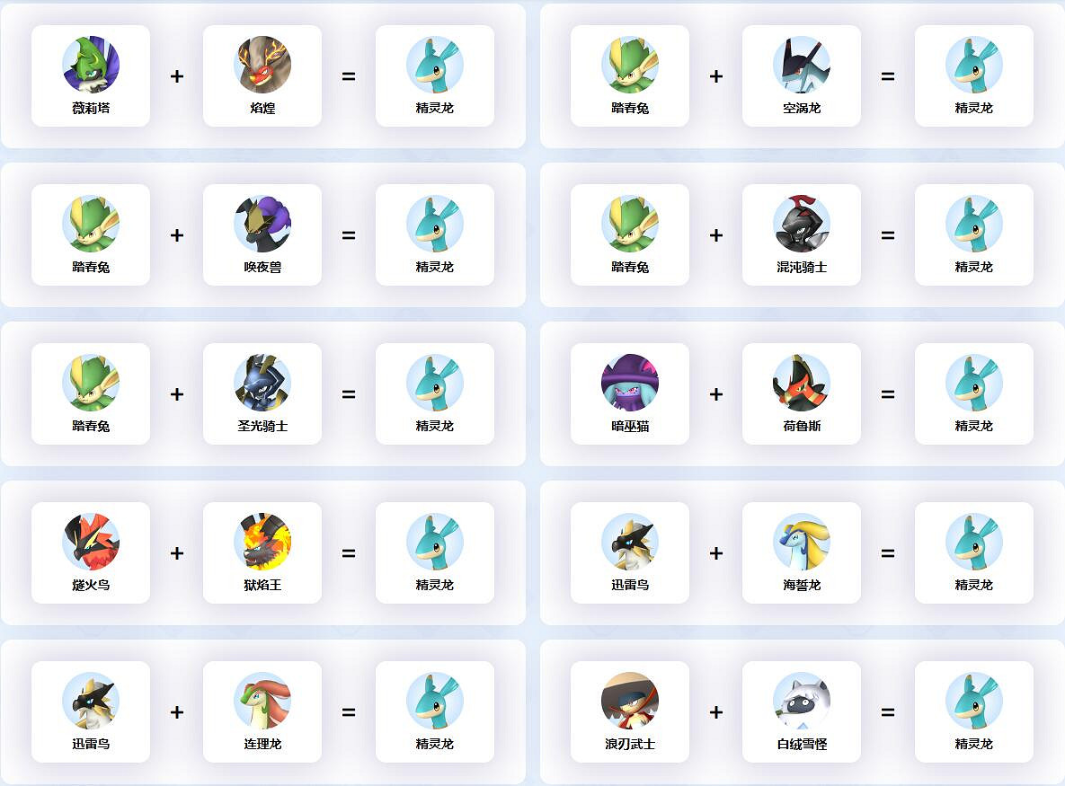 《幻獸帕魯》精靈龍配種公式一覽