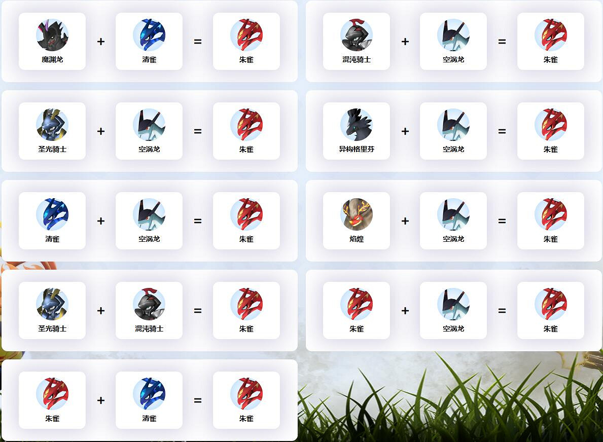 《幻獸帕魯》朱雀配種公式一覽 《幻獸帕魯》朱雀配種公式一覽
