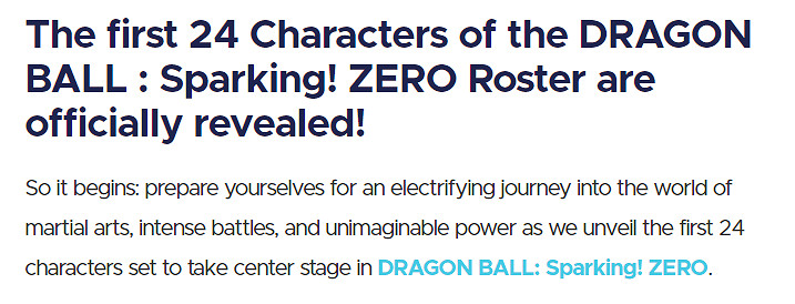 萬代《七龍珠:電光炸裂!ZERO》前24名可玩角色公布! 萬代《七龍珠:電光炸裂!ZERO》前24名可玩角色公布!
