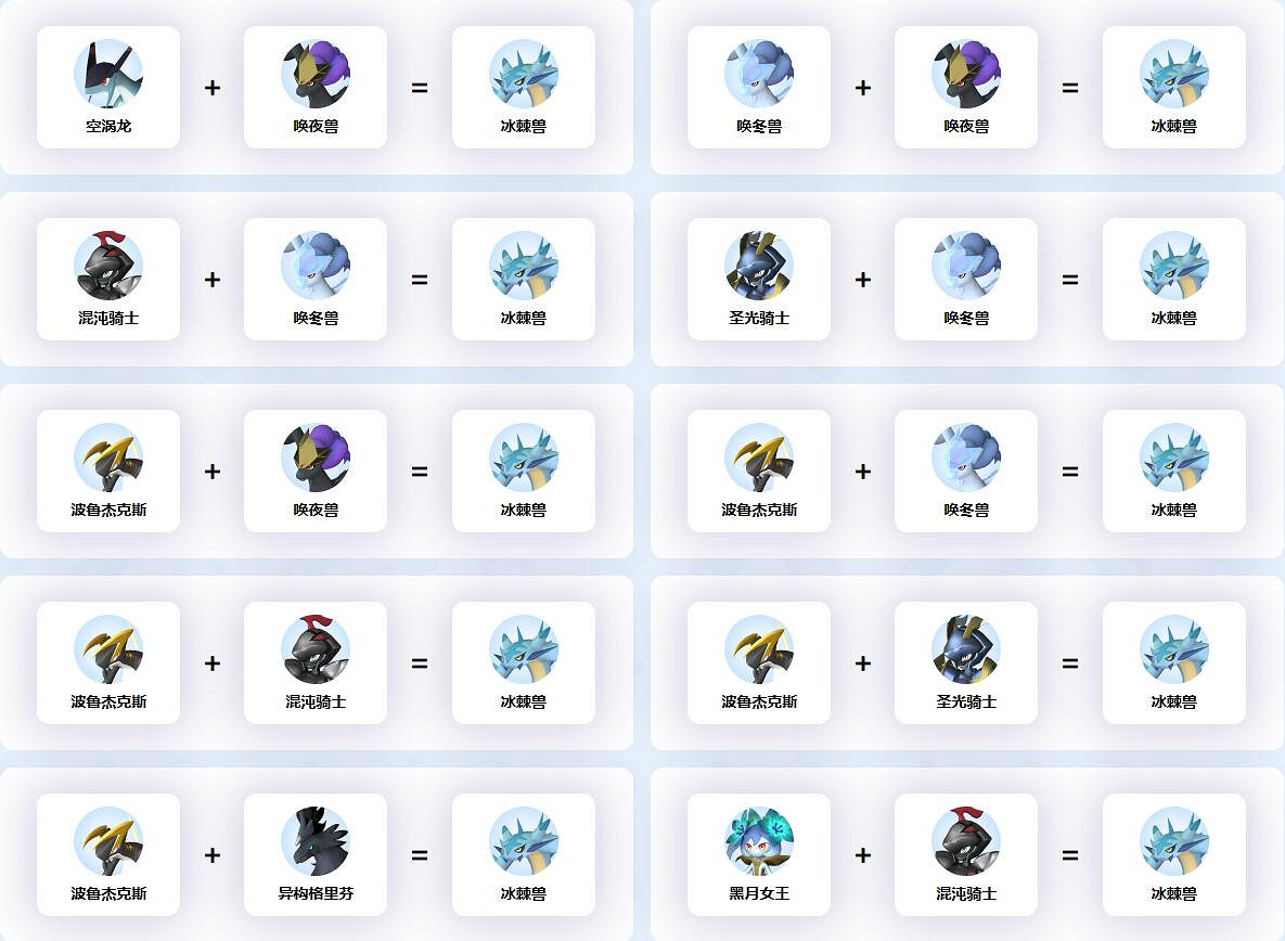 《幻獸帕魯》冰棘獸配種公式一覽 《幻獸帕魯》冰棘獸配種公式一覽