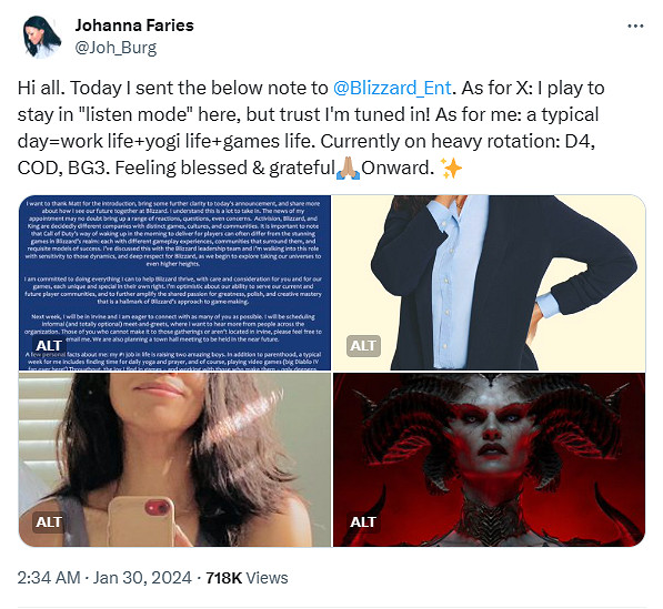 暴雪新總裁公開信：我是《暗黑破壞神4》忠實粉絲！