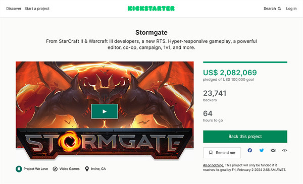 《風暴之門》眾籌金額超200萬美元 總監解釋眾籌原因