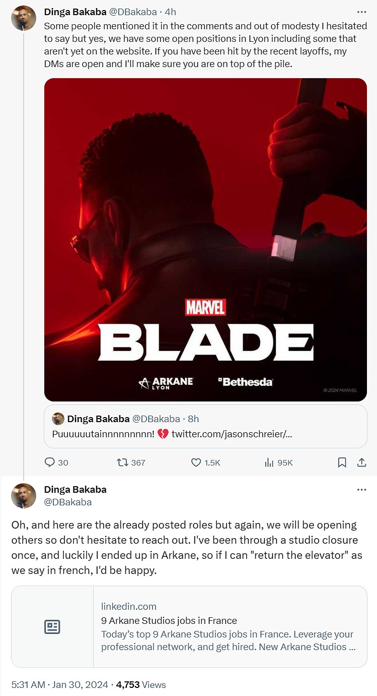 遊戲行業裁員不斷 而B社《漫威刀鋒戰士》宣布大量招人