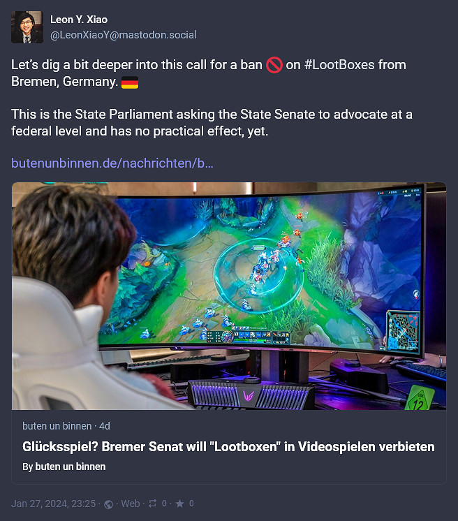 德國聯邦州提案立法 徹底禁止遊戲戰利品箱