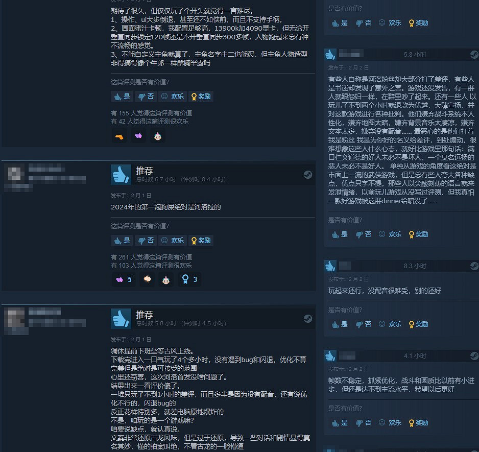 河洛《古龍風雲錄》Steam褒貶不一 老玩家很失望 河洛《古龍風雲錄》Steam褒貶不一 老玩家很失望