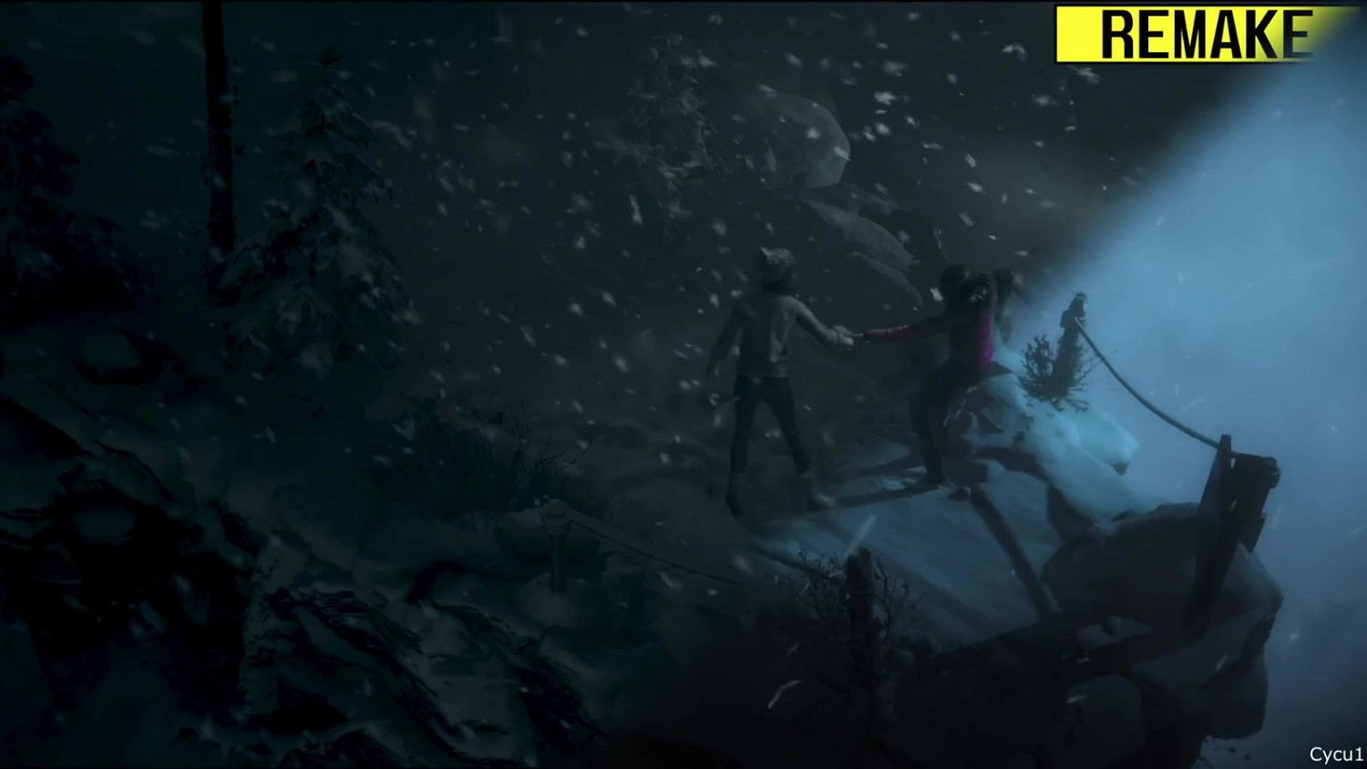 《直到黎明》原版與重製版早期圖形效果對比