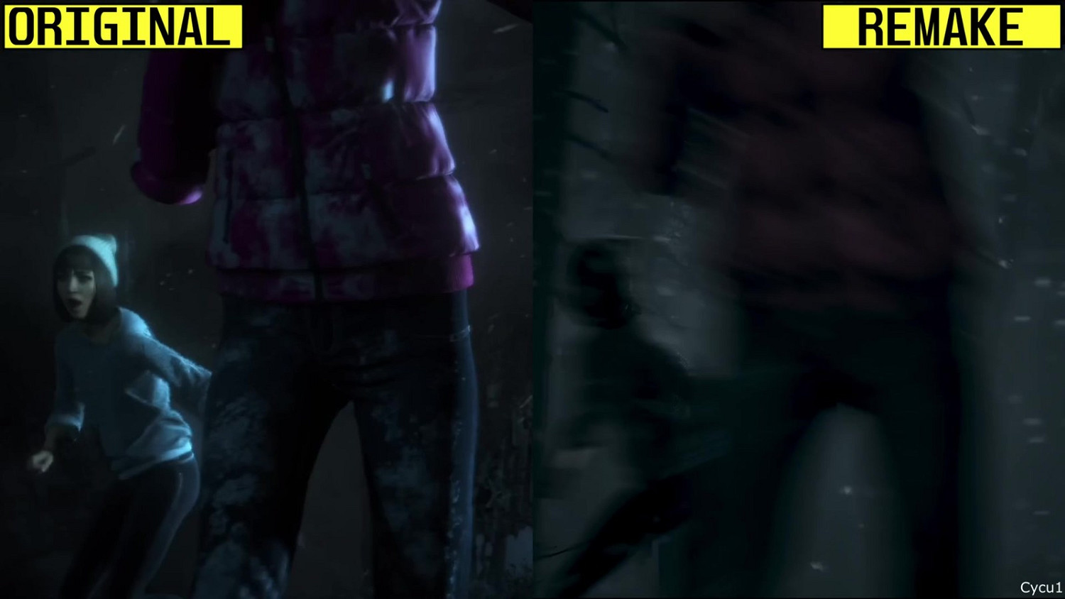 《直到黎明》原版與重製版早期圖形效果對比