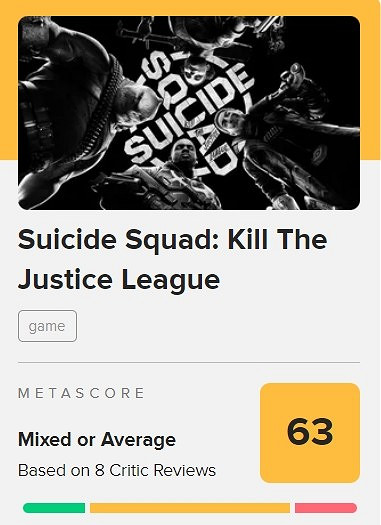 《自殺突擊隊》成Rocksteady工作室最差作品 評分低於處女作 《自殺突擊隊》成Rocksteady工作室最差作品 評分低於處女作