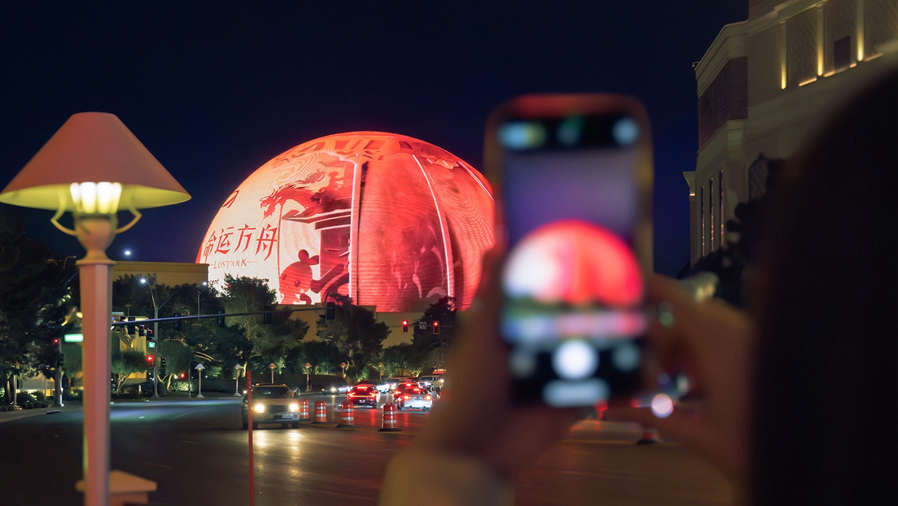 命運方舟“點亮”拉斯維加斯巨蛋，全球玩家狂歡