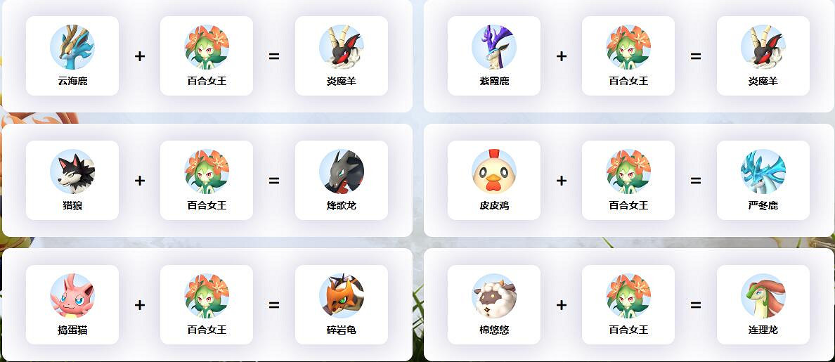 《幻獸帕魯》百合之王孵化繁殖公式 《幻獸帕魯》百合之王孵化繁殖公式