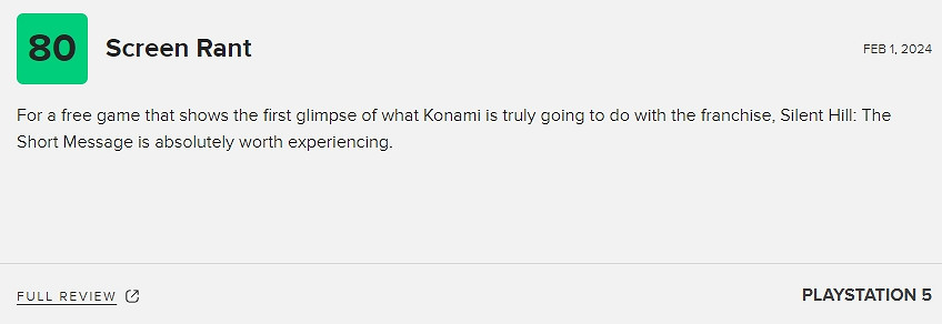 《沉默之丘:短訊》M站媒體均分50 玩家評分僅有6.6 《沉默之丘:短訊》M站媒體均分50 玩家評分僅有6.6