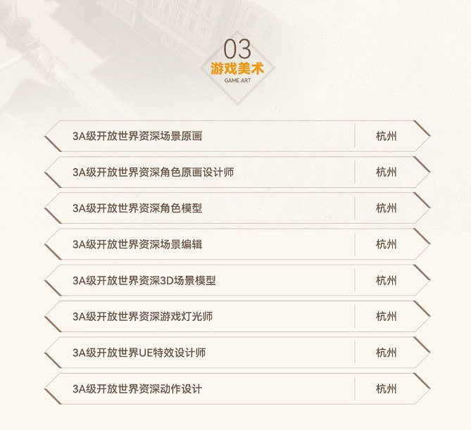 騰訊光子H工作室杭州招人 要做3A開放世界RPG