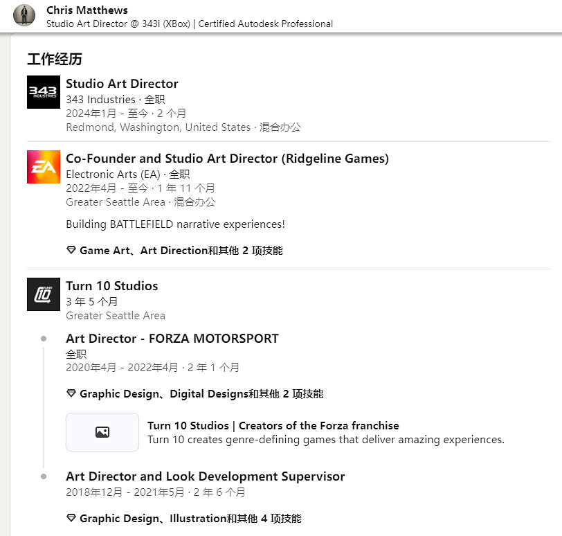 前《極限競速》藝術總監加入343 幫《最後一戰》進入新時代