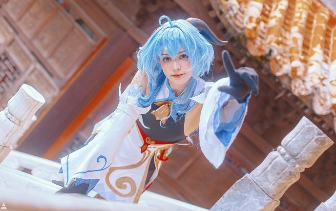 俄羅斯小姐姐COS《原神》甘雨 性感黑絲誘惑動人！@！