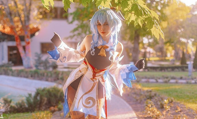 俄羅斯小姐姐COS《原神》甘雨 性感黑絲誘惑動人！@！