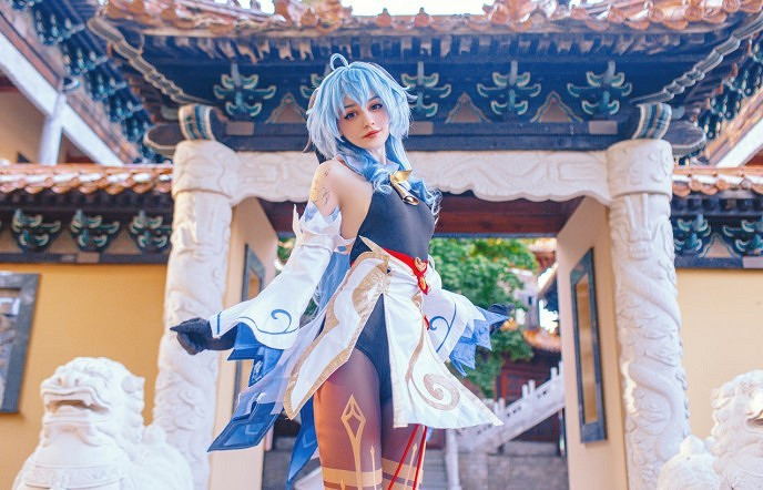 俄羅斯小姐姐COS《原神》甘雨 性感黑絲誘惑動人！@！