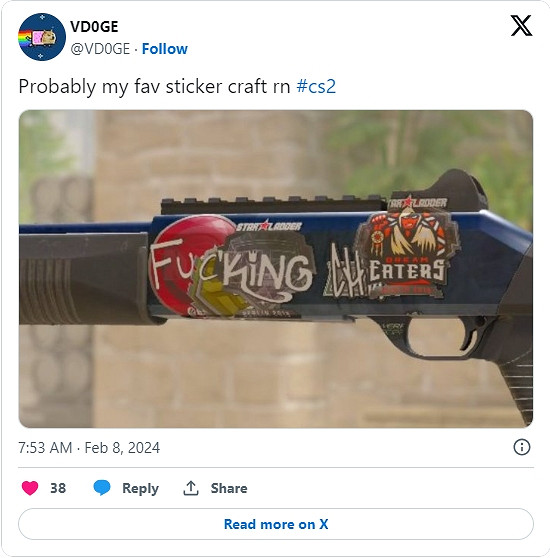 《CS2》全新貼紙系統被玩壞！各種地獄梗大量出現中