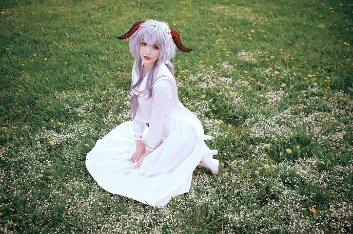 俄羅斯小姐姐COS《原神》甘雨 性感黑絲誘惑動人！@！