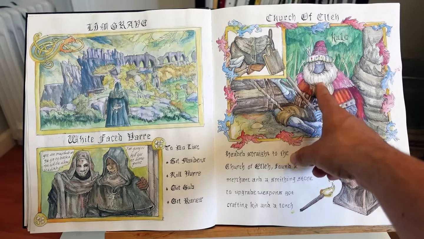 粉絲仿《大鏢客2》亞瑟日記手工繪製《艾爾登法環》日記 粉絲仿《大鏢客2》亞瑟日記手工繪製《艾爾登法環》日記