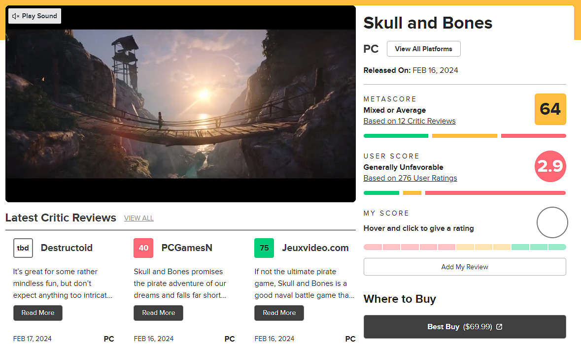 如果《碧海黑帆》是免費遊戲,評分會不會高一點? 如果《碧海黑帆》是免費遊戲,評分會不會高一點?