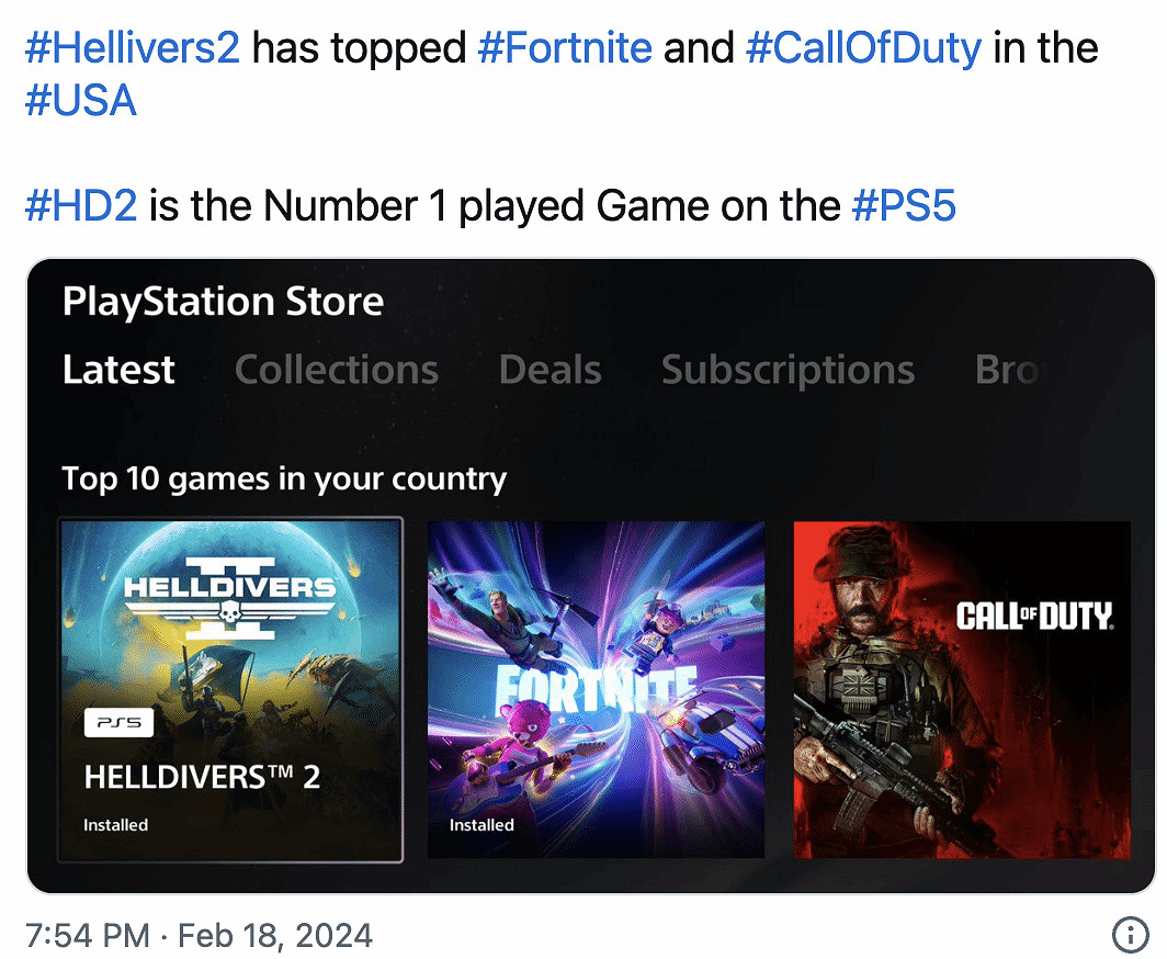 《絕地潛兵2》PS表現極佳！超決勝時刻20、堡壘之夜！