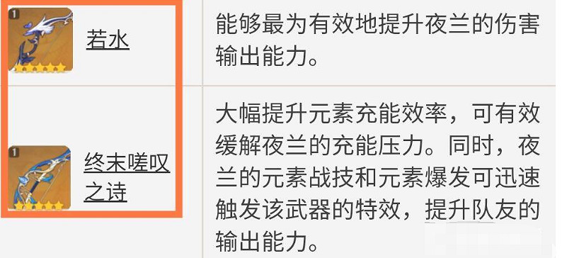 《原神》夜蘭武器推薦順序一覽 《原神》夜蘭武器推薦順序一覽