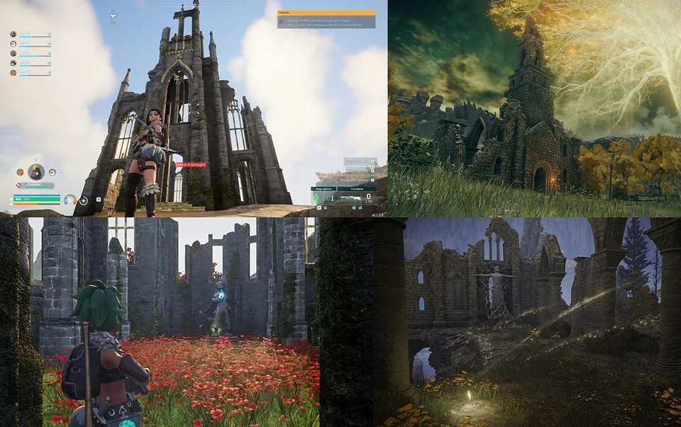 《幻獸帕魯》裡的教堂或許是致敬《艾爾登法環》的彩蛋