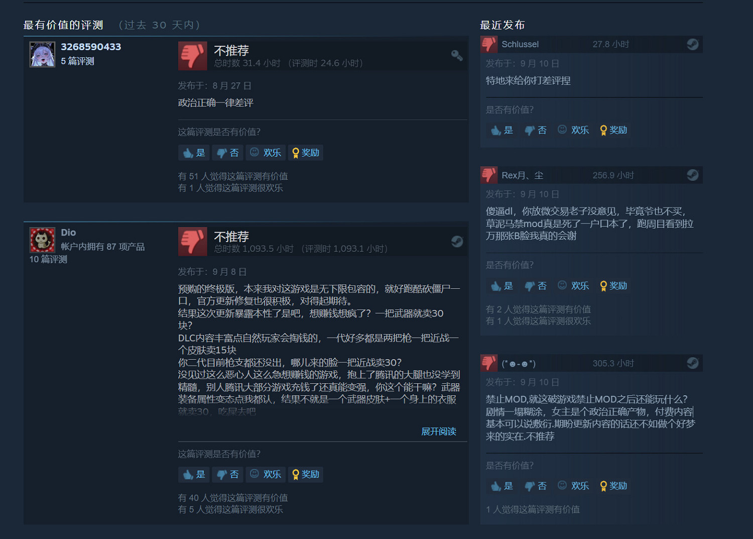 《垂死之光2》出現大量差評:禁用MOD、小額付費 《垂死之光2》出現大量差評:禁用MOD、小額付費