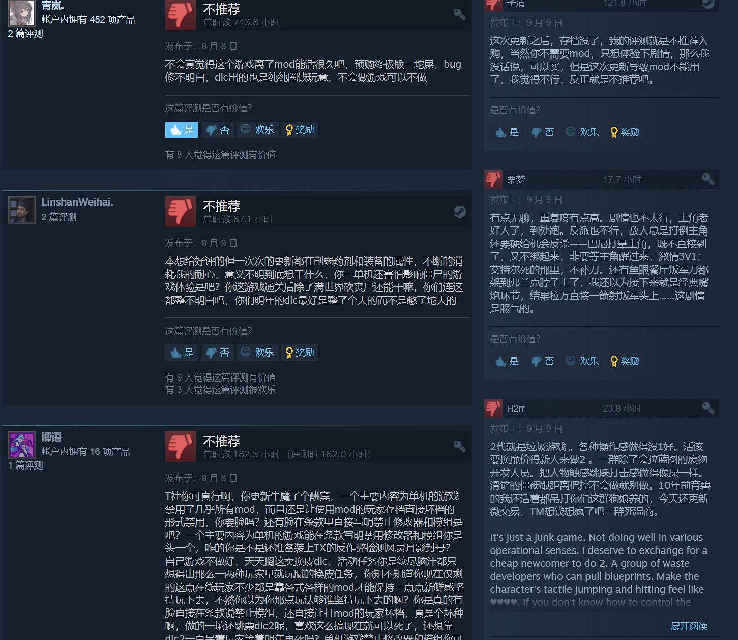 《垂死之光2》出現大量差評:禁用MOD、小額付費 《垂死之光2》出現大量差評:禁用MOD、小額付費