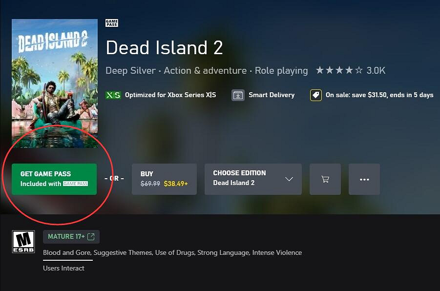 《死亡島2》現已加入 Xbox Game Pass (XGP) :但僅支援XBOX/雲端遊玩 《死亡島2》現已加入 Xbox Game Pass (XGP) :但僅支援XBOX/雲端遊玩