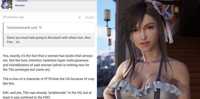 玩家質疑《FF7RE》蒂法身材與現實不符 遭到無情嘲諷 玩家質疑《FF7RE》蒂法身材與現實不符 遭到無情嘲諷