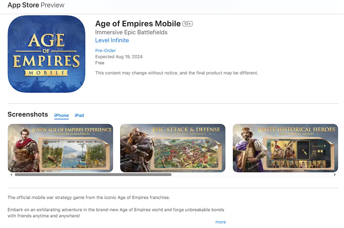 《世紀帝國 手遊版》公布！騰訊天美工作室開發！