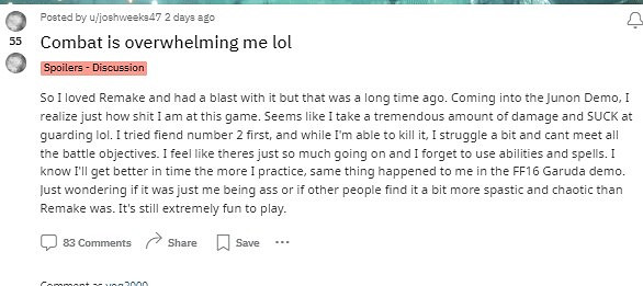 玩家吐槽《FF7重生》試玩版：太難了打不過