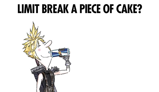 紅牛x《最終幻想7：重生》連動廣告：克勞德十分呆萌