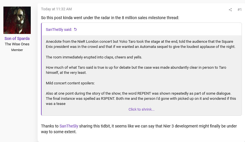 橫尾太郎在倫敦音樂會現場透露《尼爾3》或在製作中 橫尾太郎在倫敦音樂會現場透露《尼爾3》或在製作中