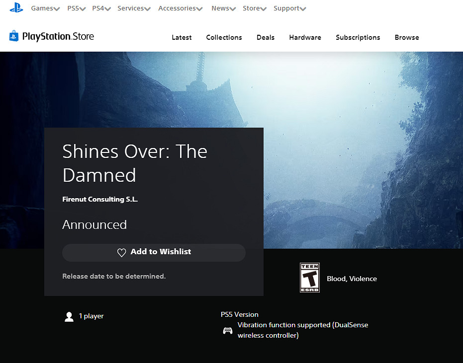 第一人稱恐怖遊戲《閃耀：詛咒》將於2024年春季登陸PS5平台