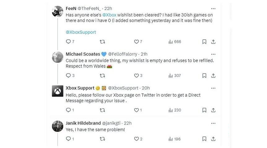 大量玩家反應Xbox願望清單無故被清空 官方尚未回應