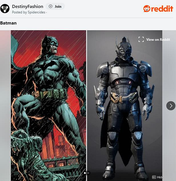 厲害了!玩家使用《命運2》盔甲飾品重現蝙蝠俠形象 厲害了!玩家使用《命運2》盔甲飾品重現蝙蝠俠形象