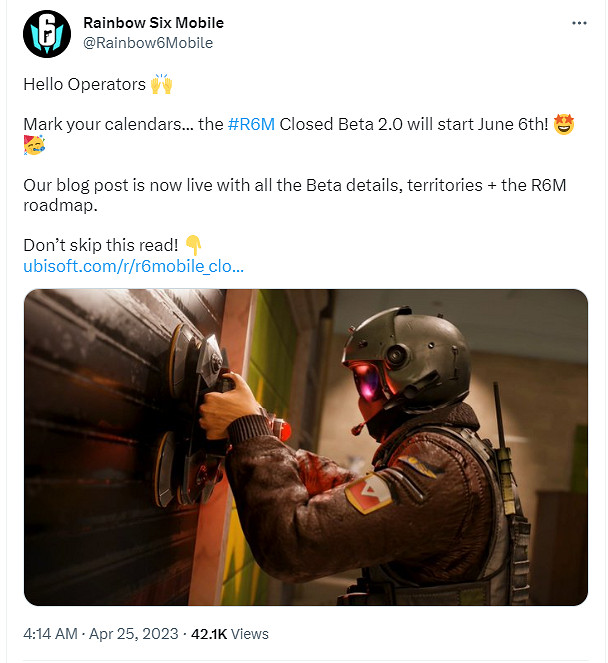 《虹彩六號手遊》宣布將於6月6日海外開測 《虹彩六號手遊》宣布將於6月6日海外開測